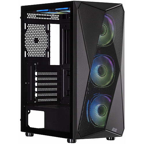 Корпус 2E GAMING Aruba G3313B, без БП 1xUSB3.0, 2xUSB2.0, 5x120мм ARGB, VGA 300мм, LCS ready, HUB, TG Side Panel, ATX, черный
