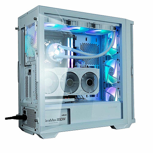 Корпус Zalman Z10 Duo без БП, 2xUSB3.0, 1xUSB Type-C, 4x120мм ARGB, VGA 395мм, LCS ready, TG Side Panel, EATX, белый