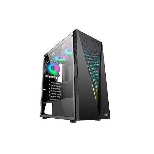 Корпус 2E GAMING Galaxy G2055 без БП 2xUSB3.0, 1xUSB2.0, 3x120мм ARGB, VGA 345мм, LCS ready, HUB, TG Side Panel, ATX, черный