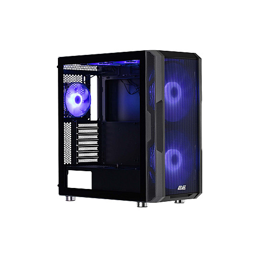 Корпус 2E GAMING Contego Neo GW05 без БЖ 2xUSB3.0, 1xUSBType-C, 2x200мм, ARGB, 3x120мм ARGB, VGA 380мм, LCS ready, контролер з пультом, TG Side Panel, EATX, чорний