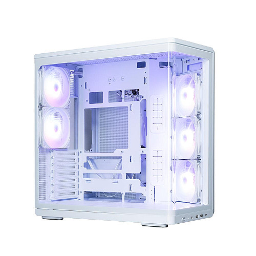 Корпус Zalman P60 без БП, 2xUSB3.0, 1x Type C, 3x120мм ARGB Reverse, 2x120мм ARGB, VGA 435мм, LCS ready, Curved Tempered Glass, Dual Chamber, ATX, белый