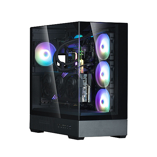 Корпус Zalman P40 Prism без БЖ, 2xUSB3.0, 1xUSBType-C, 1x120мм ARGB, VGA 420мм, LCS ready, TG 3x Panels, ATX, чорний