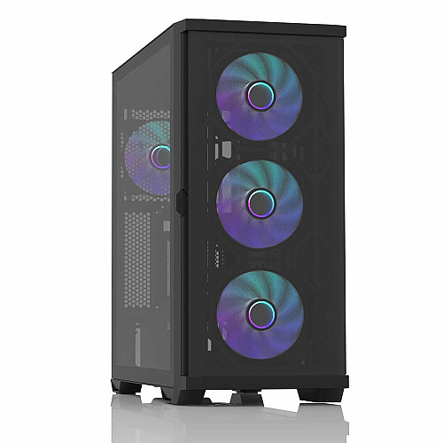 Корпус Zalman Z10 Duo без БП, 2xUSB3.0, 1xUSB Type-C, 4x120мм ARGB, VGA 395мм, LCS ready, TG Side Panel, EATX, черный