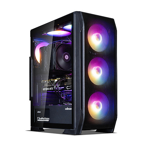 Корпус Zalman N7 PLUS V2 без БЖ, 1xUSB3.0, 2xUSB2.0, 6x120мм RGB Rainbow,  1x120мм, VGA 340мм, LCS ready, TG Side Panel, ATX, чорний