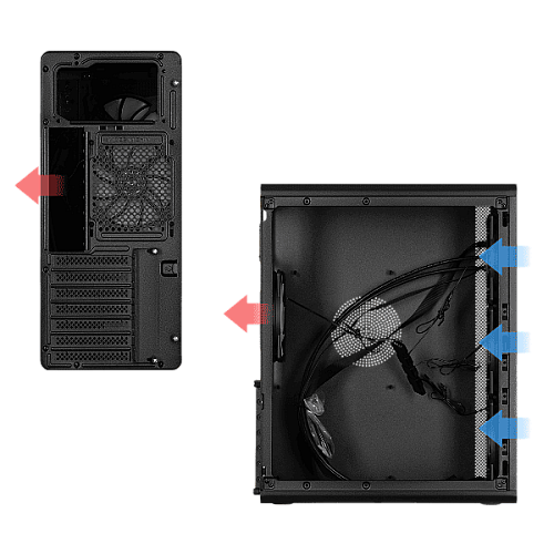 Корпус 2E GAMING Credo Plus V510B без БП, 1xUSB3.0, 1х USB 2.0, 1xUSB Type-C, 4x120мм RGB Rainbow, VGA 310мм, TG Side Panel, ATX, черный