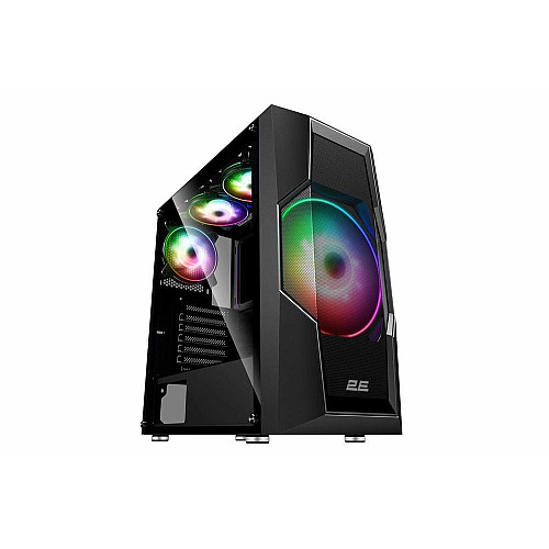 Корпус 2E GAMING Turbo G2057B без БП 2xUSB3.0, 1xUSB2.0, 1x200мм, ARGB, 3x120мм ARGB, VGA 345мм, LCS ready, HUB, TG Side Panel, ATX, черный