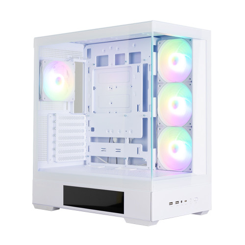Корпус Zalman P40 DS без БЖ, 2xUSB3.0, 1x Type C, 3x120мм ARGB Reverse,  1x120мм ARGB, VGA 420мм, LCS ready, TG Side/Front Panel, Display, ATX, білий