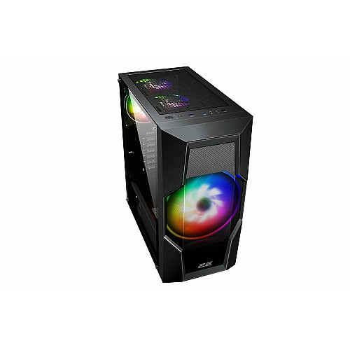 Корпус 2E GAMING Turbo G2057B без БП 2xUSB3.0, 1xUSB2.0, 1x200мм, ARGB, 3x120мм ARGB, VGA 345мм, LCS ready, HUB, TG Side Panel, ATX, черный