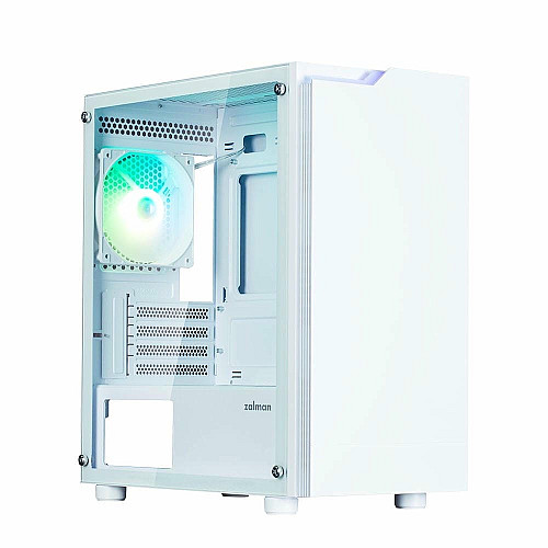 Корпус Zalman T4 Plus без БП, 2xUSB3.0, 1xUSB2.0, 1x120мм ARGB, VGA 3200мм, LCS ready, TG Side Panel, mATX, белый