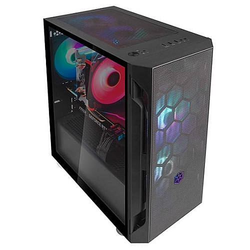 Корпус SilverStone Fara FAH1MB-PRO без БП, 1xUSB3.0, 2xUSB2.0, 3x120мм, ARGB VGA 320мм, LCS ready, TG Side Panel, mATX, черный