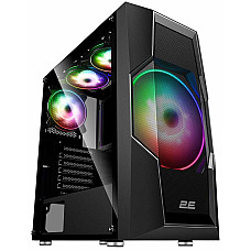 Корпус 2E GAMING Turbo G2057B без БЖ 2xUSB3.0, 1xUSB2.0, 1x200мм, ARGB, 3x120мм ARGB, VGA 345мм, LCS ready, HUB, TG Side Panel, ATX, чорний