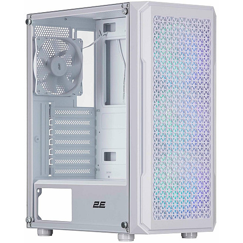 Корпус 2E GAMING Hexagon G338W без БП 2xUSB3.0, 1xUSBType-C, 3x120мм ARGB, 1x120мм, VGA 330мм, LCS ready, HUB, TG Side Panel, ATX, белый