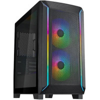 Корпус SilverStone Fara FA312Z-BG без БП, 2xUSB3.0, 2x140мм, ARGB VGA 365мм, LCS ready, TG Side Panel, mATX, черный