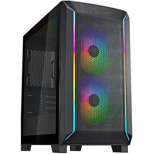 Корпус SilverStone Fara FA312Z-BG без БП, 2xUSB3.0, 2x140мм, ARGB VGA 365мм, LCS ready, TG Side Panel, mATX, черный