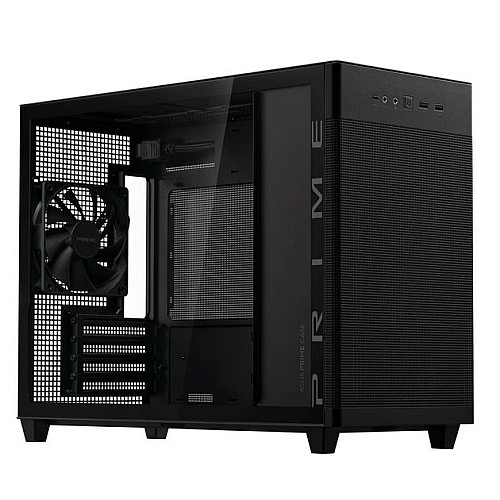 Корпус ASUS Prime AP201 Tempered Glas, без БП, 2xUSB3.2, 1xUSB Type-C, Tempered Glass side, mATX, черный 90DC00G0-B39010