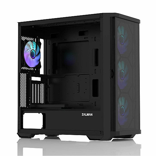 Корпус Zalman Z10 Duo без БП, 2xUSB3.0, 1xUSB Type-C, 4x120мм ARGB, VGA 395мм, LCS ready, TG Side Panel, EATX, черный