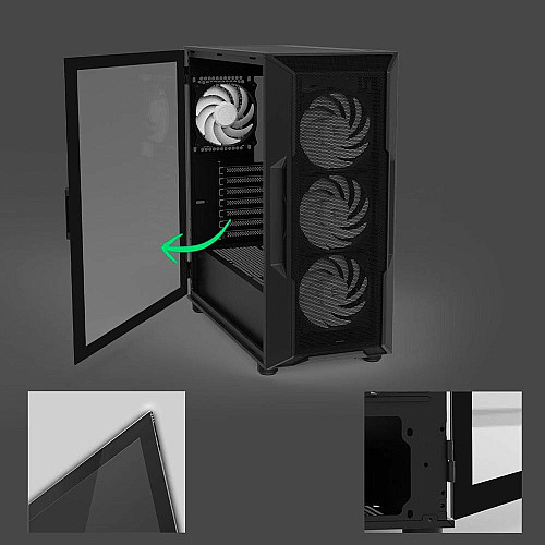 Корпус Zalman I3 Neo V2 без БП, 2xUSB3.0, 1x Type C, 4x120мм RGB, VGA 400мм, LCS ready, TG Side Panel, ATX, черный
