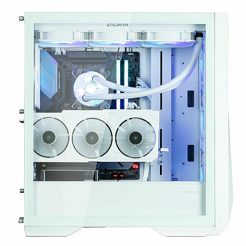 Корпус Zalman Z9 Iceberg MS без БП, 2xUSB3.0, 2xUSB2.0, 1xUSB 3.1 Gen2 Type-C, 4x140мм ARGB, VGA 390мм, LCS ready, TG Side Panel, EATX, белый
