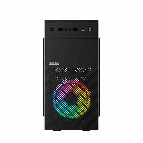 Корпус 2E Basis RD850 без БЖ 1xUSB3.0, 2xUSB2.0, 1x120мм ARGB, VGA 290мм, Metal Side Panel, mATX, чорний