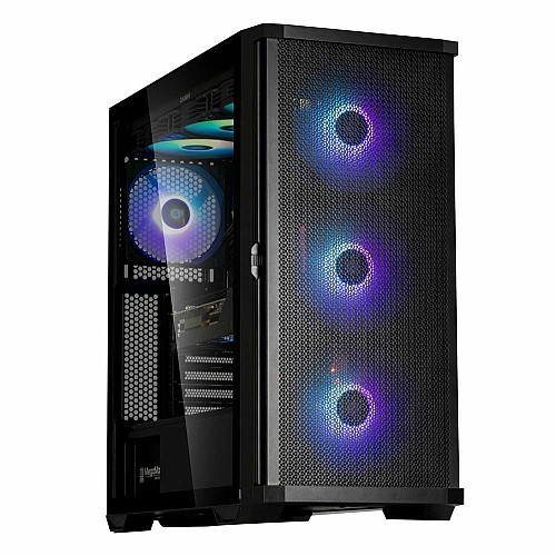 Корпус Zalman Z10 Plus без БП, 2xUSB3.0, 1xUSB Type-C, 3x140мм ARGB, 1x120мм ARGB, VGA 395мм, LCS ready, TG Side Panel, EATX, черный