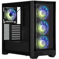 Корпус 2E GAMING Dominator Pro G2302B, без БП 2xUSB3.0, 1xUSBType-C, 4x120мм ARGB, VGA 380мм, LCS ready, контроллер с пультом, TG Side Panel, TG/Mesh Front panel, ATX, черный