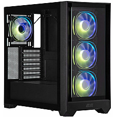 Корпус 2E GAMING Dominator Pro G2302B, без БЖ 2xUSB3.0, 1xUSBType-C, 4x120мм ARGB, VGA 380мм, LCS ready, контролер з пультом, TG Side Panel, TG/Mesh Front panel, ATX, чорний