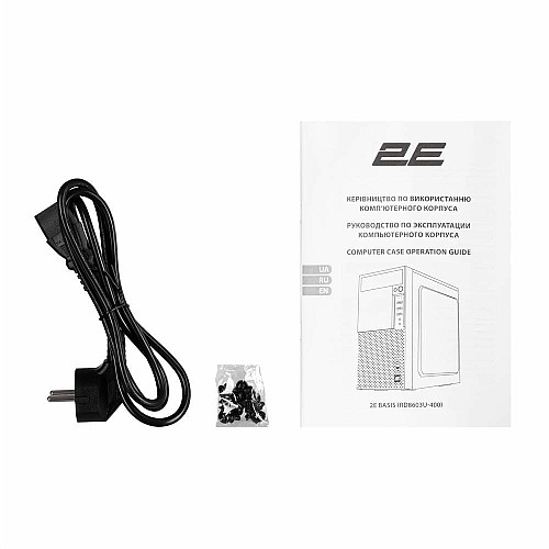 Корпус 2E Basis RD8603U-400 з БЖ 2E ATX400W, 1xUSB3.0, 2xUSB2.0, VGA 320мм, mATX, чорний