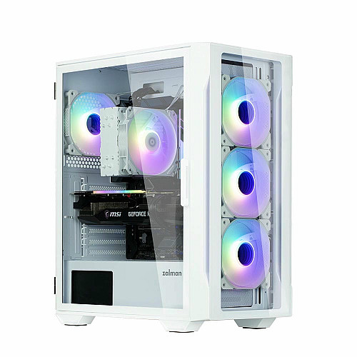 Корпус Zalman I3 Neo TG без БП, 1xUSB3.0, 2xUSB2.0, 4x120мм ARGB, VGA 355мм, LCS ready, TG Side/Front Panel, ATX, белый