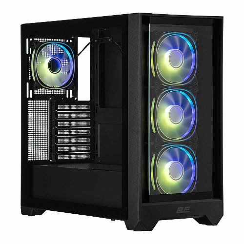 Корпус 2E GAMING Dominator Pro G2302B, без БП 2xUSB3.0, 1xUSBType-C, 4x120мм ARGB, VGA 380мм, LCS ready, контроллер с пультом, TG Side Panel, TG/Mesh Front panel, ATX, черный
