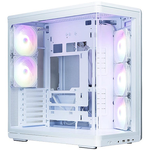 Корпус Zalman P60 без БП, 2xUSB3.0, 1x Type C, 3x120мм ARGB Reverse, 2x120мм ARGB, VGA 435мм, LCS ready, Curved Tempered Glass, Dual Chamber, ATX, белый