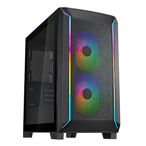 Корпус SilverStone Fara FA312Z-BG без БП, 2xUSB3.0, 2x140мм, ARGB VGA 365мм, LCS ready, TG Side Panel, mATX, черный