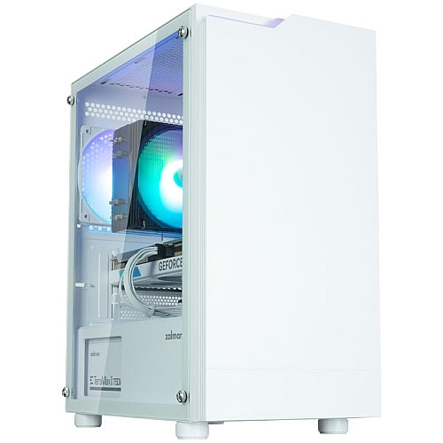 Корпус Zalman T4 Plus без БП, 2xUSB3.0, 1xUSB2.0, 1x120мм ARGB, VGA 3200мм, LCS ready, TG Side Panel, mATX, белый