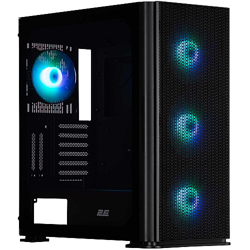 Корпус 2E GAMING Vertex GI01B без БЖ 2xUSB3.0, 1xUSBType-C, 3x140мм ARGB, 1x120мм ARGB, VGA 380мм, LCS ready, контролер з пультом, TG Side Panel, EATX, чорний