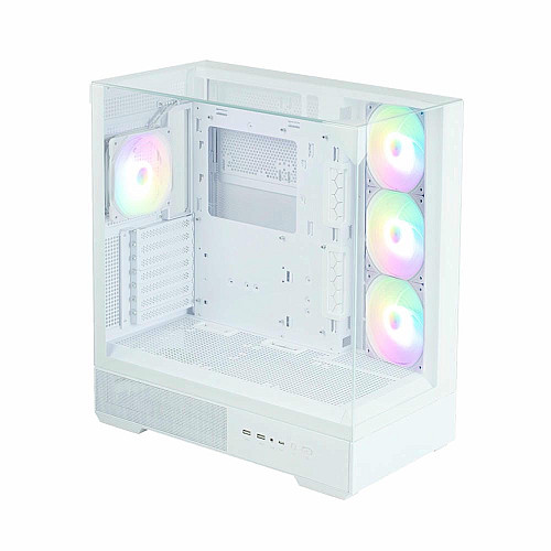 Корпус Zalman P40 Prism Plus без БП, 2xUSB3.0, 1x Type C, 3x120мм ARGB Reverse, 1x120мм ARGB, VGA 420мм, LCS ready, TG TG Side/Front/Top Panel, ATX, белый