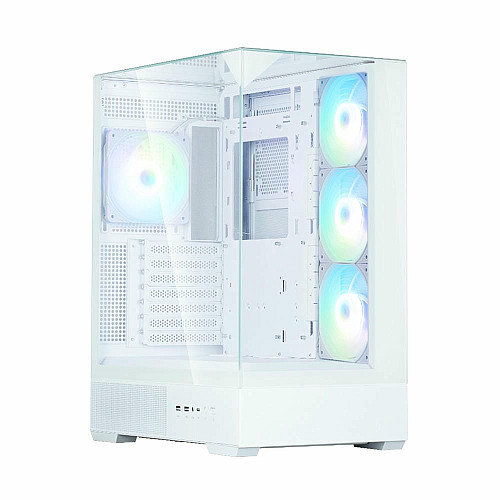 Корпус Zalman P40 Prism Plus без БП, 2xUSB3.0, 1x Type C, 3x120мм ARGB Reverse, 1x120мм ARGB, VGA 420мм, LCS ready, TG TG Side/Front/Top Panel, ATX, белый