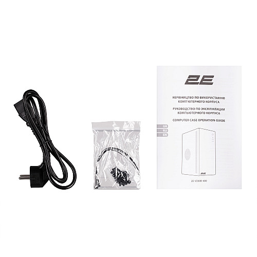 Корпус 2E Credo V200B-400 з БЖ 2E ATX400, 2xUSB3.0, 1x80мм, VGA 250мм, mATX, чорний