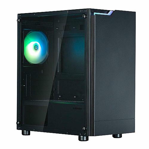 Корпус Zalman T4 Plus без БП, 2xUSB3.0, 1xUSB2.0, 1x120мм ARGB, VGA 320мм, LCS ready, TG Side Panel, mATX, черный