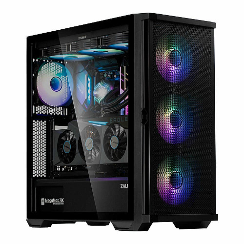 Корпус Zalman Z10 Duo без БП, 2xUSB3.0, 1xUSB Type-C, 4x120мм ARGB, VGA 395мм, LCS ready, TG Side Panel, EATX, черный