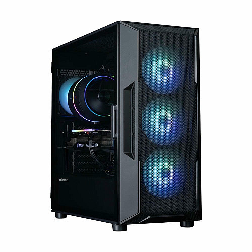 Корпус Zalman I3 Neo ARGB V2 без БП, 2xUSB3.0, 1x Type C, 4x120мм ARGB, VGA 355мм, LCS ready, TG Side Panel, ATX, черный