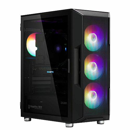 Корпус Zalman I3 Neo без БП, 1xUSB3.0, 2xUSB2.0, 4x120мм RGB, VGA 355мм, LCS ready, TG Side Panel, ATX, черный