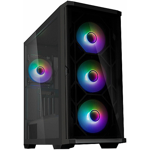 Корпус Zalman Z10 Duo без БП, 2xUSB3.0, 1xUSB Type-C, 4x120мм ARGB, VGA 395мм, LCS ready, TG Side Panel, EATX, черный