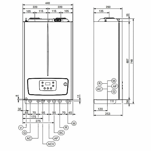 Котел газовый конденсационный Immergas Victrix Tera V2 32 EU двухконтурный конденсационный 32кВт
