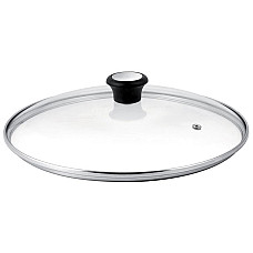 Кришка Tefal 28см, скло, нержавіюча сталь, бакеліт, прозорий