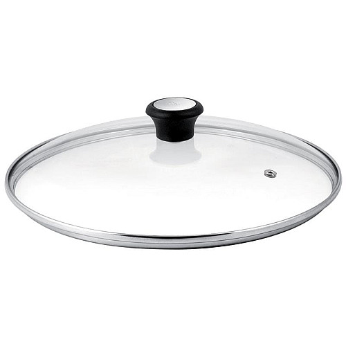 Кришка Tefal 28см, скло, нержавіюча сталь, бакеліт, прозорий