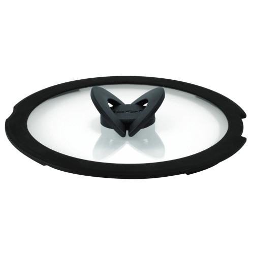 Кришка Tefal Ingenio 26см, скло, силікон, прозоро-чорний