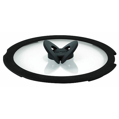Кришка Tefal Ingenio 18см, скло, силікон, прозоро-чорний