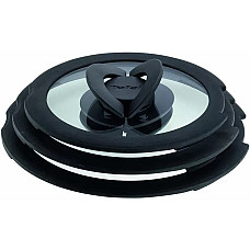 Набір скляних кришок Tefal Ingenio, 16см, 18см, 20см, скло, пластик, чорний