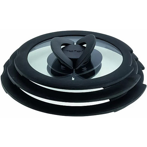 Набір скляних кришок Tefal Ingenio, 16см, 18см, 20см, скло, пластик, чорний