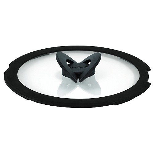 Кришка Tefal Ingenio 22см, скло, силікон, прозоро-чорний