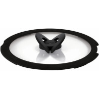 Кришка Tefal Ingenio 28см, скло, силікон, прозоро-чорний